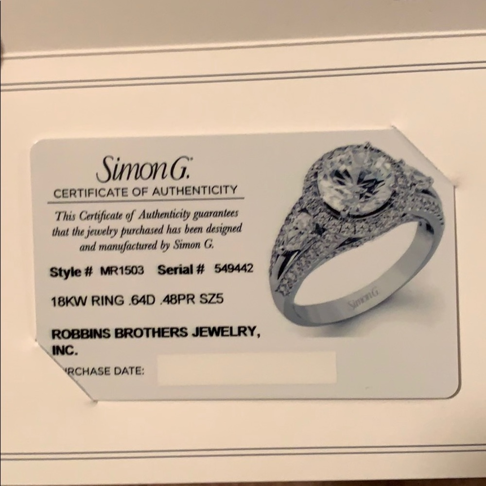 18kw Simon G Engagement Ring View 6